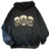 Skulls Hear See Speak No Evil Gothic Hoodie